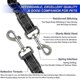 thumbnail image 2 of Double Dog Leash, Double Dog Leash With Reflective Hook, Two Adjustable Dog Leashes, Tangle Free 360 Rotation, Bungee Jumping Design, 23 Inch Foldabl, 2 of 3