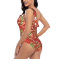 thumbnail image 4 of Picia Strawberry Pattern Women's One Piece Swimsuits,One Shoulder Swimwear Asymmetric ,Ruffle Monokinis Bathing Suits,High Waisted Flattering Bathing Suits-Large, 4 of 8