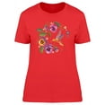 thumbnail image 2 of Smartprints Womens Graphic Tee - Violet Flowers & Hummingbird - Regular Fit 100% Cotton, 2 of 3