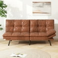 thumbnail image 2 of Yangming Sofa Bed, Convertible Couch with Adjustable Backrest and Armrests for Study, Apartment, Office and Dorm, Brown, 2 of 7