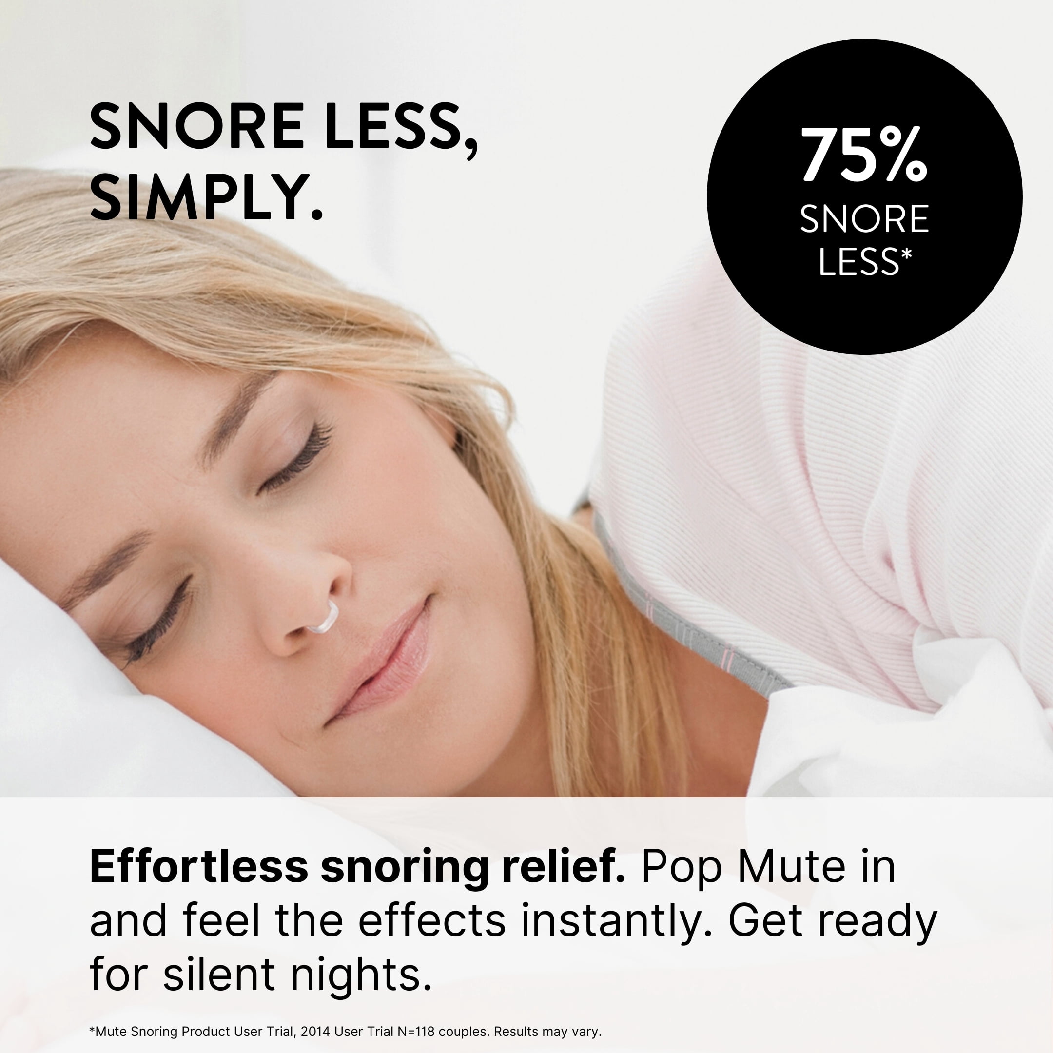 Mute Snoring Nasal Dilator | Large 3 Pack | Snore Less & Sleep Better | Nasal Strip Alternative | Comfortable Breathing Aids for Better Sleep & Improved Airflow