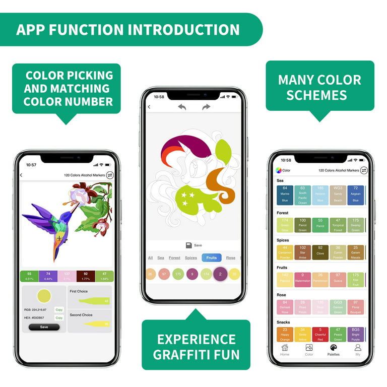 Brled 120 Colors Alcohol Markers with Free App, Alcohol-Based