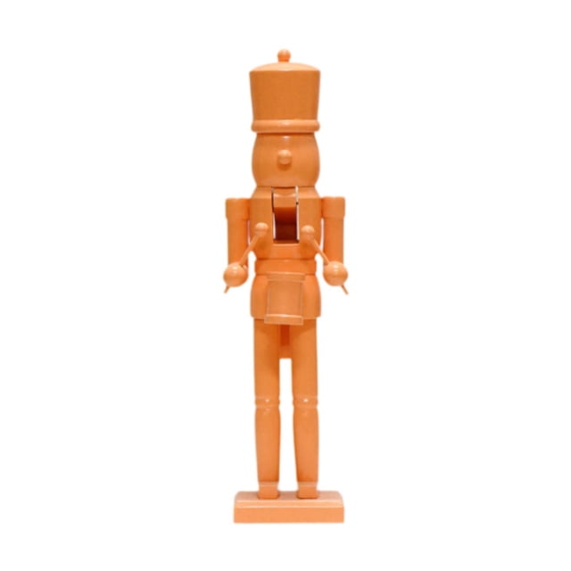 Escultura de cascanueces, adornos navideños, artesanías, adorno de cascanueces de madera coleccionable para chimenea de fiesta naranja