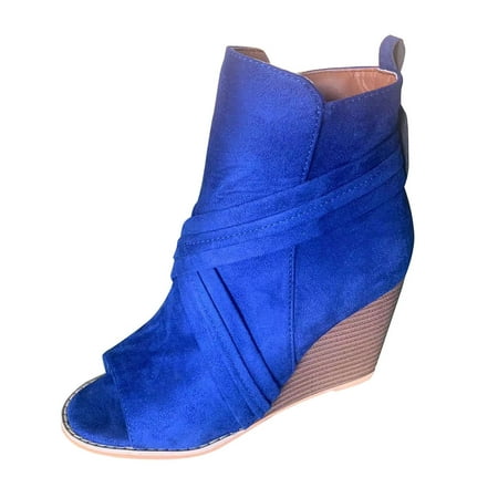 

Puawkoer Sandals Roman Sandals Wedges Casual Zippers For Women Shoes Solid Ladies Fashion Women s sandals