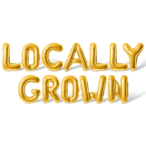 Letter Balloons - LOCALLY GROWN 16" Inch Alphabet Letters Foil Mylar Balloon Baby Shower Party Banner (Gold)