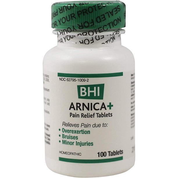 BHI Arnica Pain & Bruising Relief Tablets, Homeopathic, 100 Tabs