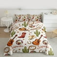 thumbnail image 2 of Homewish Cartoon Western Cactus Bedding Comforter Set for Teen, Folk Country Music Twin Comforter Sets, Cowgirl Boot Reversible Bedding Set, Ultra Soft Bedroom Decor, 2pcs, 2 of 8