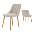 thumbnail image 6 of TacleeKii Modern Upholstered Dining Chairs Set of 2, Curved Back, Wood Legs, 300 lb Weight Capacity, Beige, 6 of 9