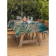 thumbnail image 4 of 54x80 Inch Outdoor Tablecloth with Umbrella Hole Zipper Rectangle Brown Green Palm Leaf Rectangular Tablecloths Outside Waterproof Summer Tropical Botanical Vintage Patio Table Cloth Cover for Picnic, 4 of 8