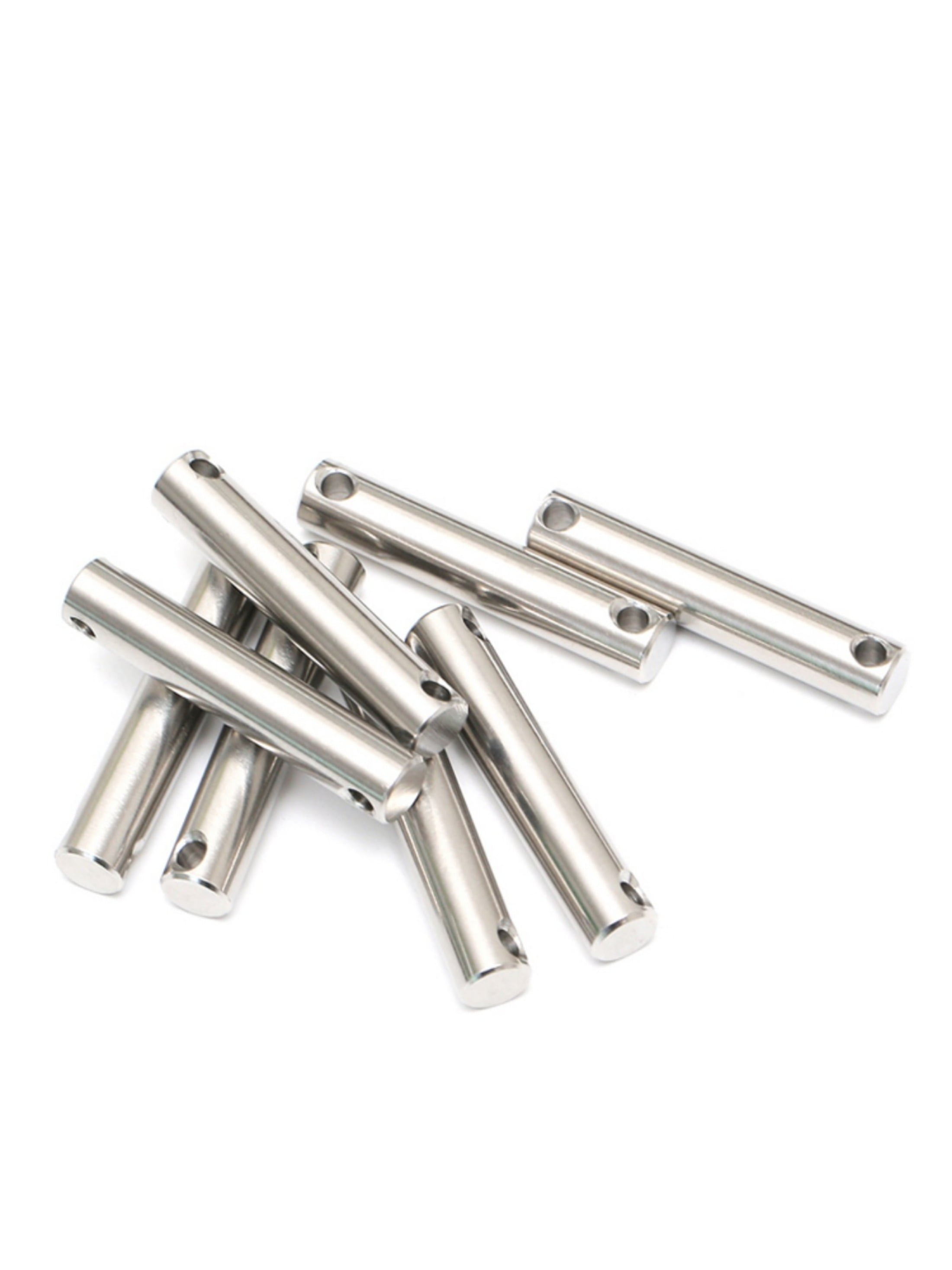 5 Pcs 304 Stainless Steel Double-Headed Cylindrical Pins with Holes, M8x35mm.