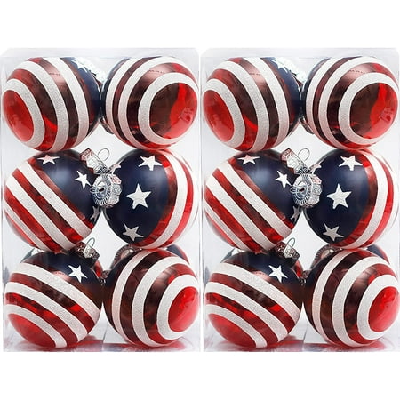 12PCS Independence Day Ball Ornament,4th of July Tree Ornaments ...