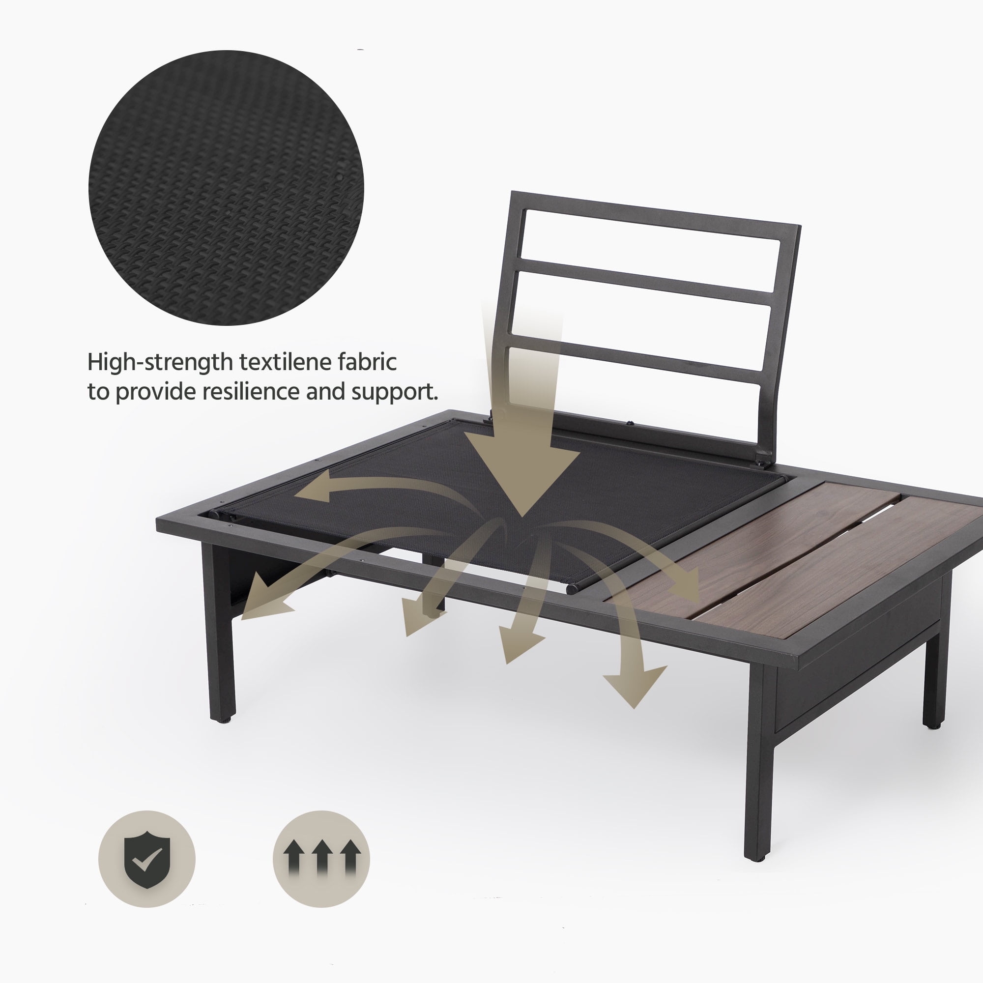 LAUSAINT HOME 8 Pieces Patio Furniture Set, Outdoor Metal Frame Patio Conversation Sets with Gray Cushions