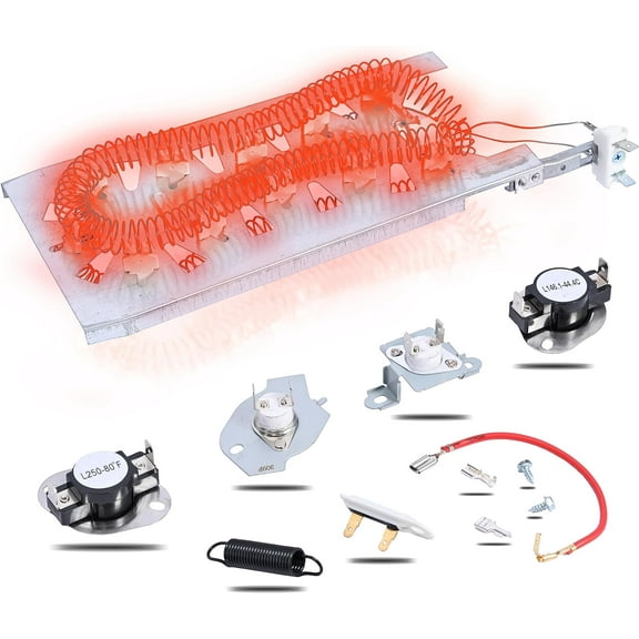 Dryer Heating Element Replaces For Whirlpool WED8300SW2 GEW9250PW0 GEW9200LW1 GEW9200LW0 WED5600XW0 WED9150WW0 GEW9200LL1 With Thermal Fuse