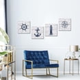 thumbnail image 3 of Nautical Canvas Wall Art Nautical Bathroom Decor Navy and White Lighthouse Decor Boat Anchor Compass Painting Pictures Prints, 3 of 6