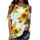 thumbnail image 2 of Moda mujer manga corta hombro frío cuello redondo Casual Tops camiseta blusa Pompotops hkajfhjk467670, 2 of 9