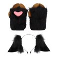 thumbnail image 2 of Diadema con orejas de animal, guantes y patas de oveja, regalos divertidos, decoración para fiestas, tocados para el cabello Negro, 2 of 9