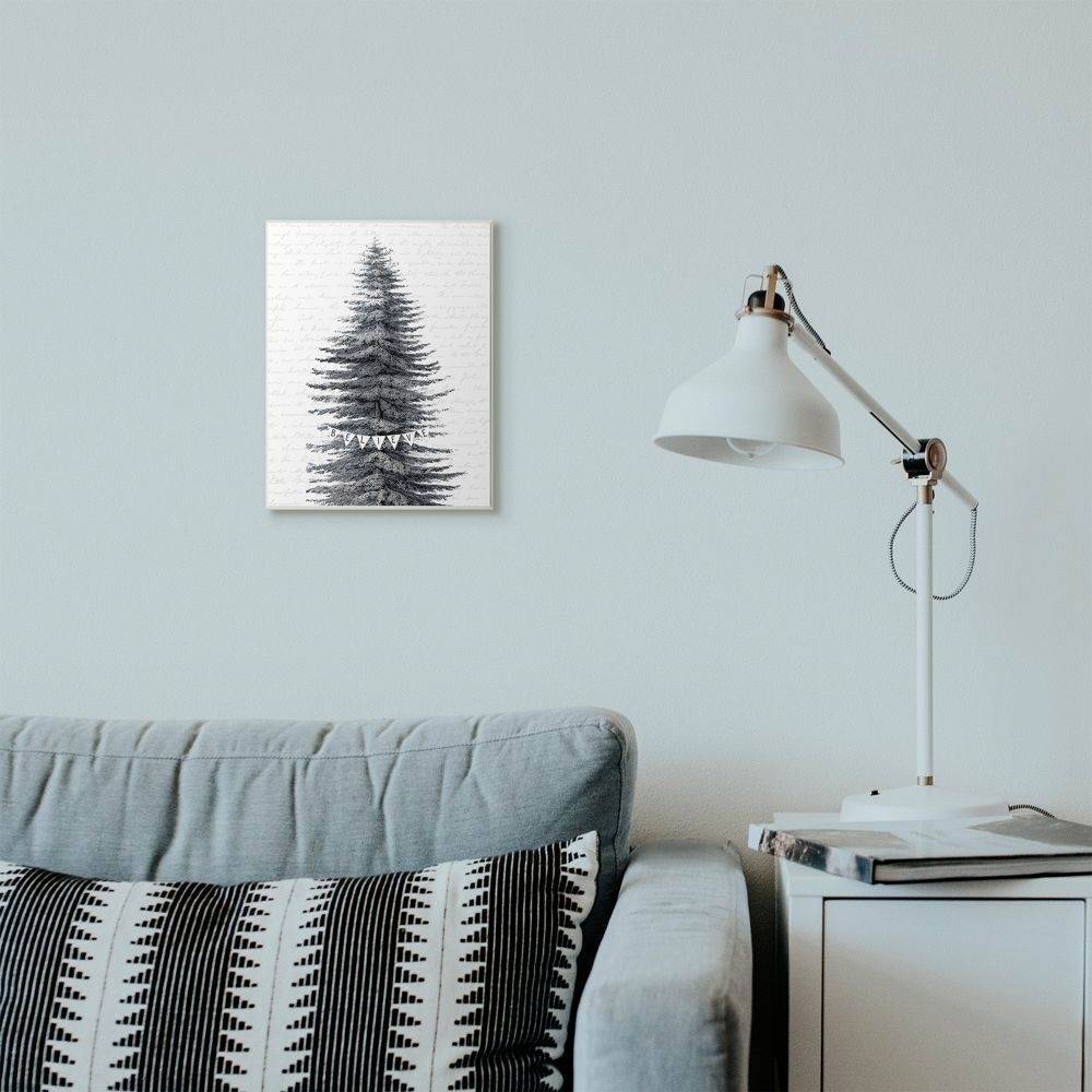 Stupell Industries Snow Dusted Christmas Tree Holiday Painting Unframed Art Print Wall Art, 10 x 15