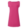 thumbnail image 4 of Summer Women's Boho Floral Sleeveless Long Dress Loose Fit Chiffon Beach Dress with Tiered Skirt and Cross Front Design for Tropical Vacations,Hot Pink XL, 4 of 5