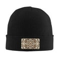 thumbnail image 2 of ZICANCN Funky Leopard Print Knit Beanie Hat, Winter Cap Soft Warm Classic Hats for Men Women, Black, 2 of 8
