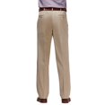 thumbnail image 3 of Mens Haggar Premium No-Iron Khaki Stretch Classic-Fit Flat-Front Expandable Waist Pants Charcoal Heather, 3 of 6