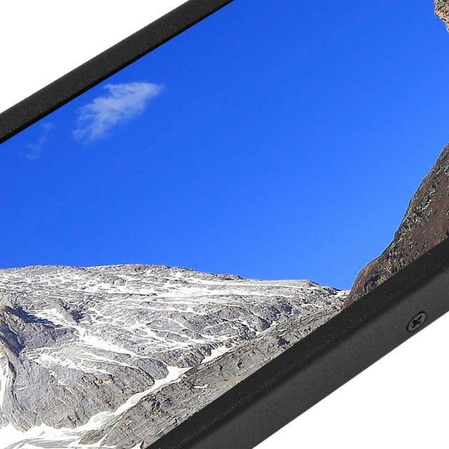 monitor portátil bling bling tft lcd 7.9 pulgadas 400x1280 ips 5 puntos táctiles vista 3/4 del borde del marco metálico negro con tornillo visible; pantalla IPS de 7.9" muestra paisaje para ilustrar la resolución 400x1280 y la relación 5:16; panel de vidrio templado multitáctil compatible con Raspberry Pi y Windows, plug and play; también a menudo se usa para kioscos o proyectos DIY.