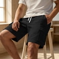thumbnail image 5 of Workout Shorts Men Baeitkot Men's Solid Color Drawstring Multi-Pocket Cargo Shorts Casual Bottoms, 5 of 7
