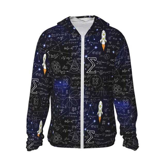 Fotbe Physical Formulas Chaqueta con Protección Solar UPF 50+ para Hombre y Mujer, Camisa con Capucha y Bolsillos-Small