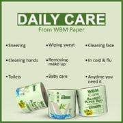 WBM Bamboo Toilet Paper, 3-Ply Tissue Roll Tree Free Paper, 20 Roll Count, 4160 Total Sheets