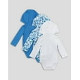 thumbnail image 2 of Hanes Hoodie Bodysuits 3-Pack Flexy Baby Knit Long Sleeve 4-Way Boys Girls Light, 2 of 2