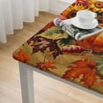 thumbnail image 5 of nygtbtfer Thanksgiving Pumpkin Square Tablecloth with Elastic Edge, Fall Fitted Table Cloth Wipeable Square Table Cover for Dining Kitchen Party Patio Table white, 5 of 8