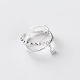thumbnail image 1 of Silver ring, multi-tiered silver chain, shiny zirconia, 1 of 4