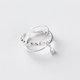thumbnail image 1 of Silver ring, multi-tiered silver chain, shiny zirconia, 1 of 4