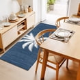 thumbnail image 3 of Dark Blue Palm Tree Washable Runner Rugs 2'x6', Summer Country Vintage Tropical Coastal Tree Leaf Washable Runner Rug Non-Slip Sturdy Edge Binding Carpet for Bedside Hallway Runner Kitchen Galley, 3 of 9