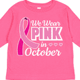 thumbnail image 4 of Inktastic Breast Cancer Awareness We Wear Pink in October Girls Long Sleeve Toddler T-Shirt, 4 of 5