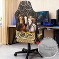 thumbnail image 6 of Whosucclay Boho Mandala Horse Print Gaming Chair Cover, Stretchable Machine Washable Computer Chair Seat Slipcovers with Armrest Cover Fits Most Office/PC Chairs & Racing Style Seats, 6 of 8