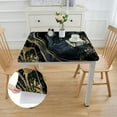 thumbnail image 2 of Awypu Gold Marble Black Gold Abstract Foil Marble Abstract Marble Gold Art Square Tablecloth Waterproof Resistant Fabric 100% Polyester Fiber 36*36, 2 of 8