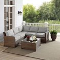 thumbnail image 6 of HomeStock Seaside Serenity 4-Piece Outdoor Loveseat Patio Furniture Set, Conversation Sets for Porch, Deck - Loveseat, Coffee Table, & Two Chairs-Color:Gray, 6 of 10