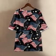 thumbnail image 4 of Women's 250th Anniversary USA Shirt Mid Sleeve Independence Day Top 4th of July Shirts America 250 Merchandise Loose Star Print Tee, 4 of 5