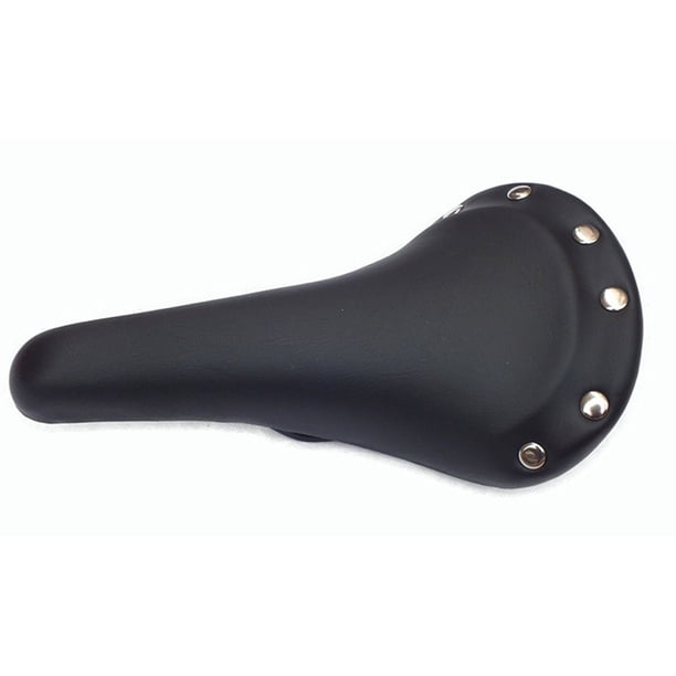 Greeniant Cojín de sillín de bicicleta con remaches Vintage Universal, repuesto de asiento de cuero PU para bicicletas, piezas de repuesto para ciclismo Ciclismo Negro