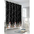 thumbnail image 3 of Black Christmas Long Shower Curtain Set, Waterproof Shower Curtains for Bathroom, Winter Snowman Animals Snowy Pine Tree Washable Fabric Cloth Bath Curtain for Bathtub with Hooks 72x84 Inches, 3 of 6