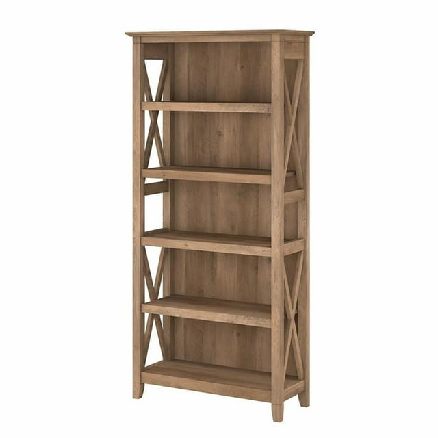 Bowery Hill Bibliothèque Haute en Bois Côtier à 5 Tablettes en Pin Récupéré