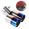 thumbnail image 1 of 1 Pcs Universal Stainless Steel Car Rear Dual Outlets Exhaust Muffler Tail Pipe Tip Tailpipe, 1 of 5