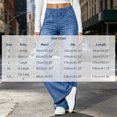 thumbnail image 3 of Vynhevius Women's Denim Jeans Solid Straight Leg Multi Pockets Elastic Waist Long Trousers, 3 of 7