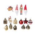 thumbnail image 3 of 32 Uds Adornos navideños Macarena Cascanueces dorado Bolas colgantes para fiestas, 3 of 8