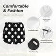 thumbnail image 4 of Balery Black and White Polka Dot Pantalones cortos deportivos para mujer con forro y dos bolsillos, elásticos, para entrenamiento, gimnasio, yoga-XX-Large, 4 of 7