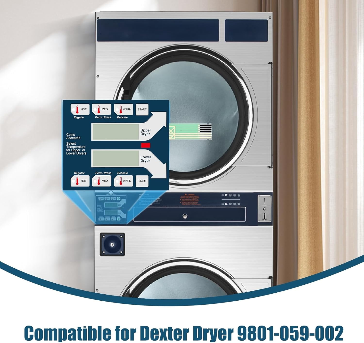 5 Packs  9801-059-002 for Dexter Stack Dryer Computer Bottom Touch Pad