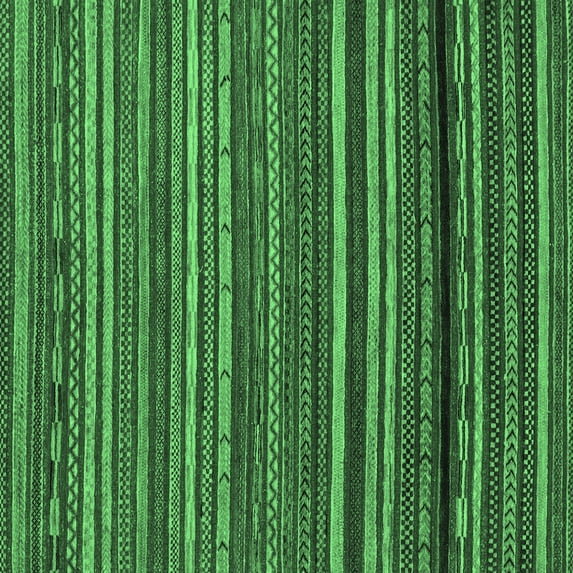 Ahgly Company Indoor Square Oriental Emerald Green Modern Area Rugs, 6' Square