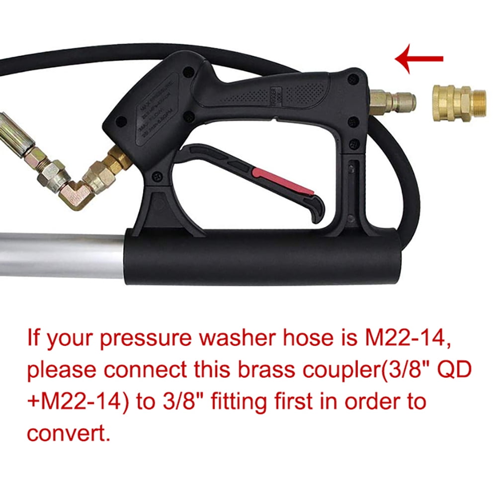 IVV 5FT-24FT Length-Adjustable Power Washer 4000 PSI High-Pressure Telescopic Gun