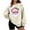 Beige, variant on Hoodless Sweatshirt for Women Long Sleeve Round Neck Christmas Print Loose Thin Fleece Pullover Sweatshirt
