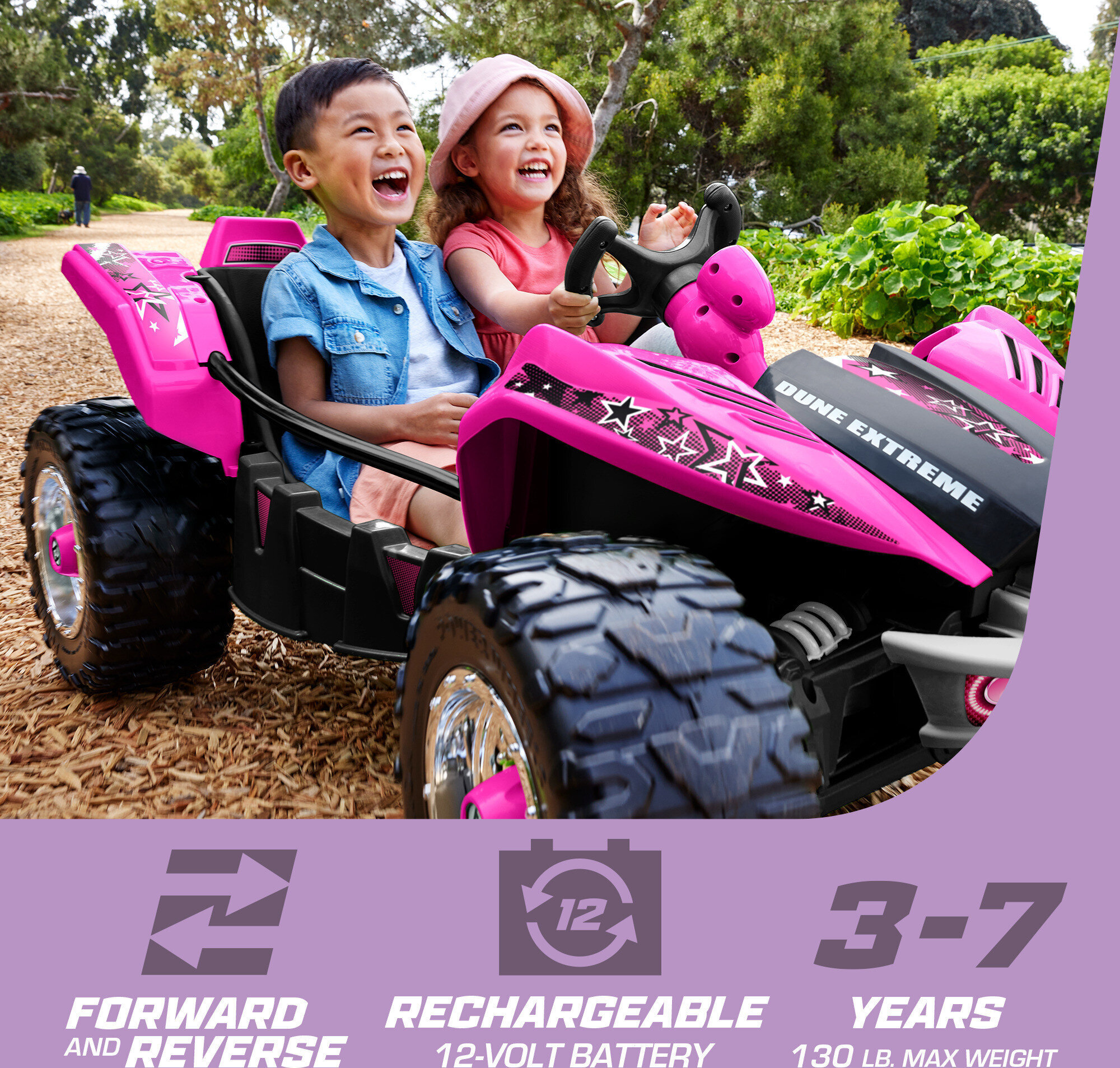 Power Wheels Dune Racer Extreme Battery-Powered Ride-on Vehicle with Charger, Pink, 12 V, Max Speed: 5 mph - image 3 of 7